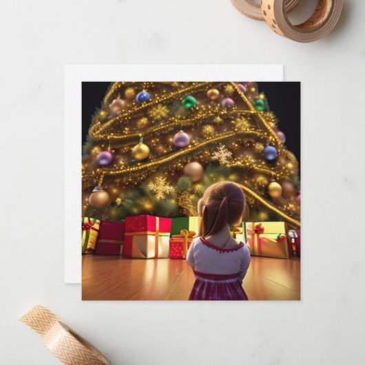 Weihnachtsbaum für den Urlaub Erinnern Sie sich an Mitteilungskarte (Vorderseite/Rückseite Beispiel)