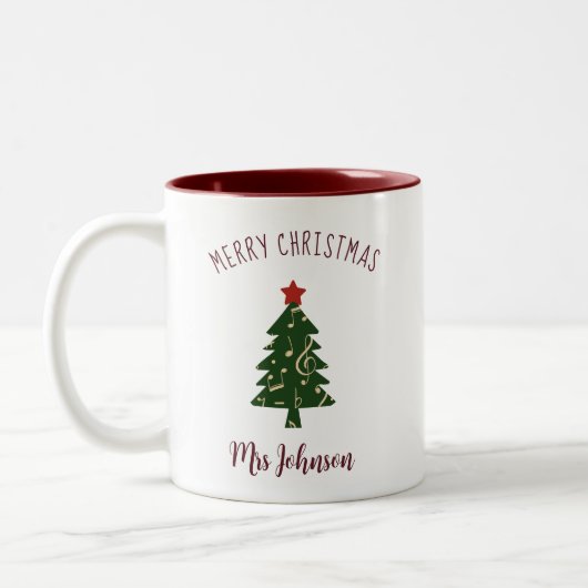 Weihnachtsbaum für den Violinlehrer Zweifarbige Tasse (Links)
