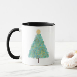 Weihnachtsbaum für grünen Glitzer Tasse