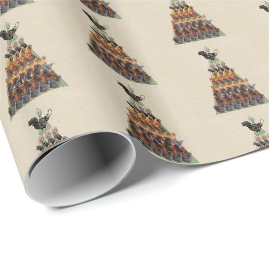 Weihnachtsbaum für Hühner Geschenkpapier (Rolleneckpunkt)