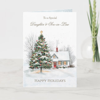 Weihnachtsbaum für Jung und Jung Feiertagskarte