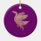 Weihnachtsbaum für lila und goldene Vögel Keramik Ornament (Hinten)