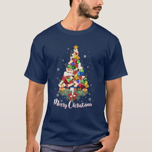 Weihnachtsbaum für Männer Frauen Liebe lesen Büche T-Shirt (Vorderseite)