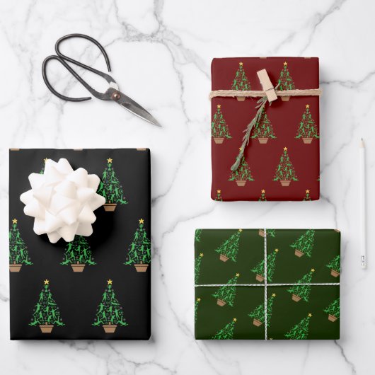 Weihnachtsbaum für Männer Geschenkpapier Set (Vorderseite)