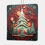 Weihnachtsbaum für Papier ausschneiden Keramikornament (Links)
