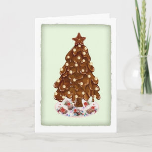Weihnachtsbaum für Tauben-Schokoladen-Entdeckungen Feiertagskarte