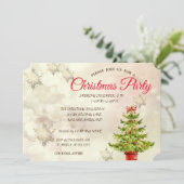 Weihnachtsbaum für Wasserfarben, Bokeh Corporate P Einladung (Stehend Vorderseite)