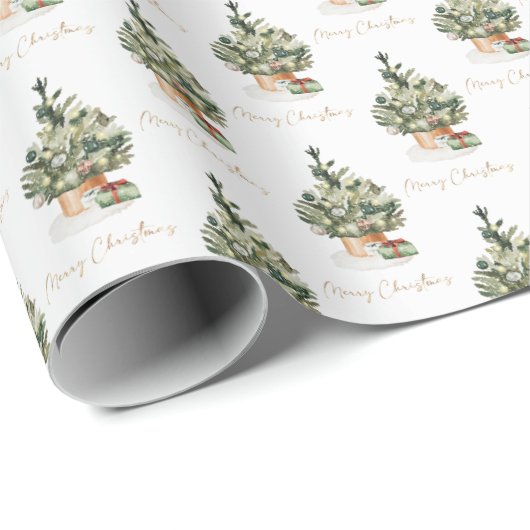 Weihnachtsbaum für Wasserfarben Geschenkpapier (Rolleneckpunkt)