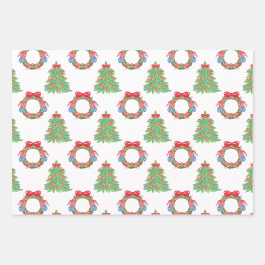 Weihnachtsbaum für Wasserfarben Geschenkpapier Set (Vorderseite)