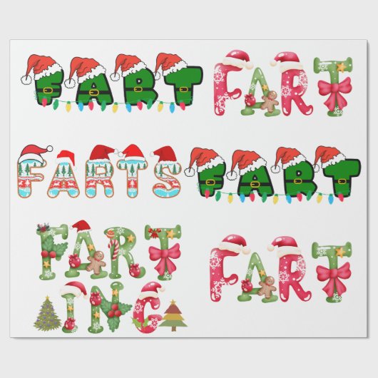 Weihnachtsbaum Furzen Spaß Geschenkpapier (Flach)