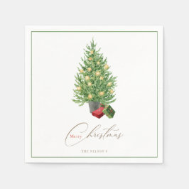 Weihnachtsbaum & Garland Feiertag Napkins Serviette