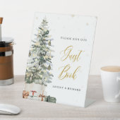 Weihnachtsbaum-Gästebuch-Schild Sockelschild (In SItu)