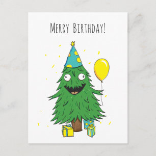 Weihnachtsbaum-Geburtstagskarte Postkarte