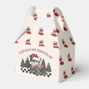 Weihnachtsbaum-Geburtstagsparty im Winter Truck Geschenkschachtel