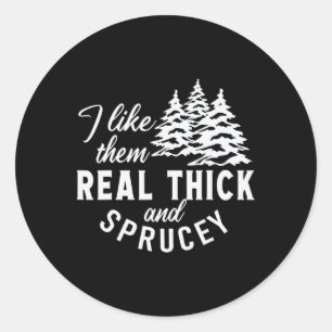 Weihnachtsbaum gefällt mir sehr dick und sprucey runder aufkleber