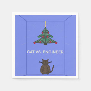 Weihnachtsbaum gegen Katze Serviette