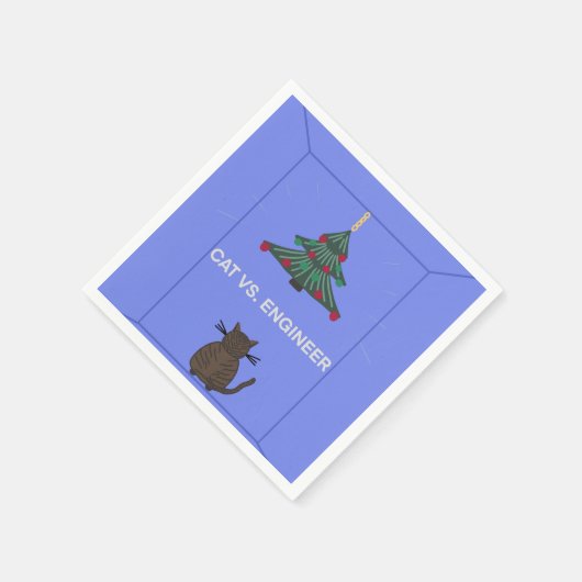 Weihnachtsbaum gegen Katze Serviette (Ecke)