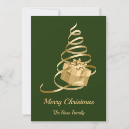 Weihnachtsbaum Gegenwart flache Urlaubskarte Feiertagskarte