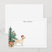 Weihnachtsbaum Gelber Labrador Retriever Feiertag Mitteilungskarte (Vorne/Hinten)