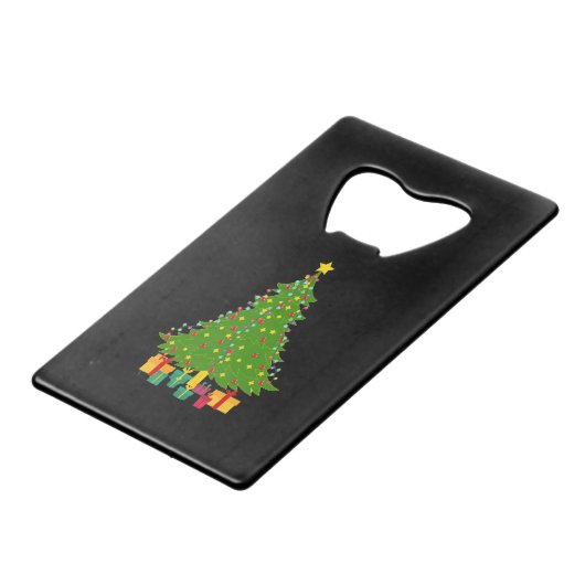 Weihnachtsbaum Geldbeutel Flaschenöffner (Vorderseite Schrägansicht)