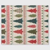 Weihnachtsbaum Gemustert Geschenkpapier (Flach)