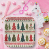 Weihnachtsbaum Gemustert Pappteller (Party)