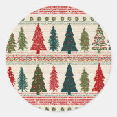Weihnachtsbaum Gemustert Runder Aufkleber (Vorderseite)