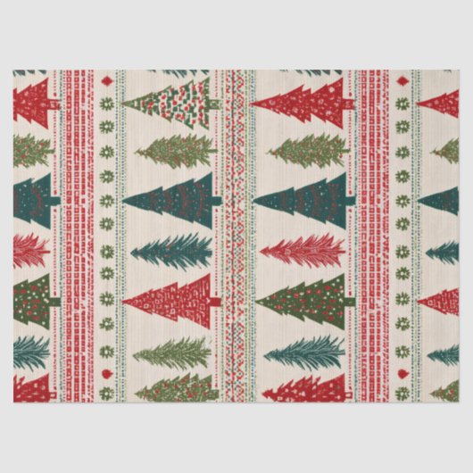 Weihnachtsbaum Gemustert Seidenpapier (Vorderseite)
