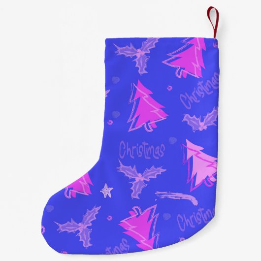 Weihnachtsbaum gemustert Stoking Sock Doppelseitig Kleiner Weihnachtsstrumpf (Rückseite)