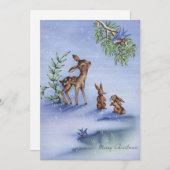 Weihnachtsbaum genießt Schnee mit anderen Feiertagskarte (Vorne/Hinten)