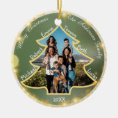 Weihnachtsbaum Gerahmt Große Familie Foto & Name Keramik Ornament (Vorne)