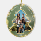 Weihnachtsbaum Gerahmt Große Familie Foto & Name Keramik Ornament (Links)