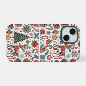 Weihnachtsbaum Geschenk Muster iPhone 15 Fall Hülle (Rückseite (Horizontal))