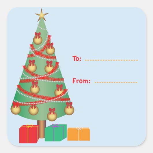 Weihnachtsbaum-Geschenk Tag-Platz Aufkleber (Vorderseite)