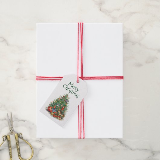 Weihnachtsbaum Geschenkanhänger (Mit Garn)