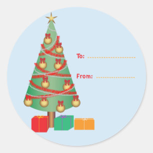 Weihnachtsbaum Geschenkanhänger Runde Aufkleber