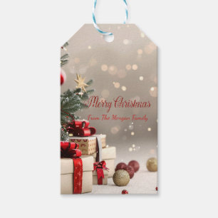 Weihnachtsbaum-Geschenke-Bokeh Geschenkanhänger