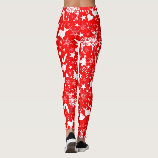 Weihnachtsbaum, Geschenke, Bonbons und Dekoratione Leggings (Rückseite)
