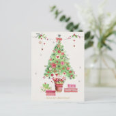 Weihnachtsbaum & Geschenke Firmenfeiertag Postkarte (Stehend Vorderseite)