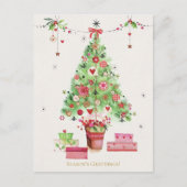 Weihnachtsbaum & Geschenke Firmenfeiertag Postkarte (Vorderseite)