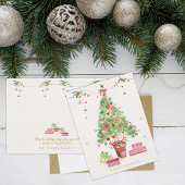 Weihnachtsbaum & Geschenke Firmenfeiertag Postkarte