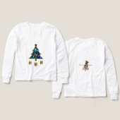 Weihnachtsbaum & Geschenke Kinder Langarmshirt (Design Vorderseite & Rückseite)