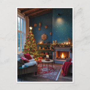 Weihnachtsbaum-Geschenke Retro für die Feiertage z Postkarte