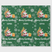 Weihnachtsbaum-Geschenke-Schneeflocken Personalisi Geschenkpapier (Flach)