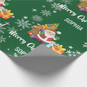 Weihnachtsbaum-Geschenke-Schneeflocken Personalisi Geschenkpapier (Ecke)