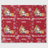 Weihnachtsbaum-Geschenke-Schneeflocken Personalisi Geschenkpapier (Flach)