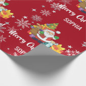 Weihnachtsbaum-Geschenke-Schneeflocken Personalisi Geschenkpapier (Ecke)