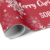 Weihnachtsbaum-Geschenke-Schneeflocken Personalisi Geschenkpapier (Rolleneckpunkt)