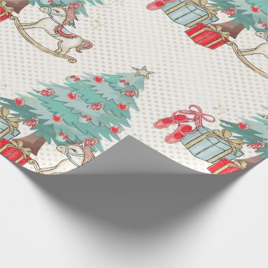 Weihnachtsbaum, Geschenke und Rock Geschenkpapier (Ecke)