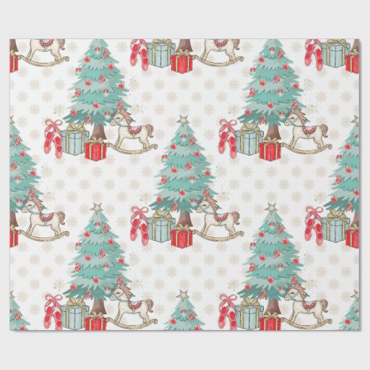 Weihnachtsbaum, Geschenke und Rock Geschenkpapier (Flach)